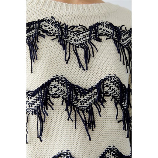 Oui Sweter w kolorze biało-granatowym 42 promocja Limango Polska