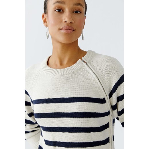 Oui Sweter w kolorze biało-granatowym 34 wyprzedaż Limango Polska