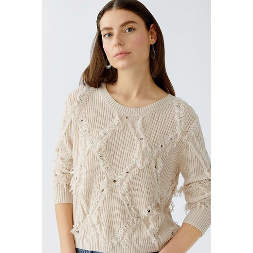 Oui Sweter w kolorze beżowym 34 promocja Limango Polska