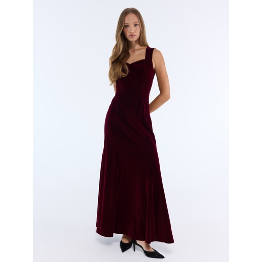 Mohito - Welurowa sukienka maxi - mahoń ze sklepu Mohito w kategorii Sukienki - zdjęcie 187314595