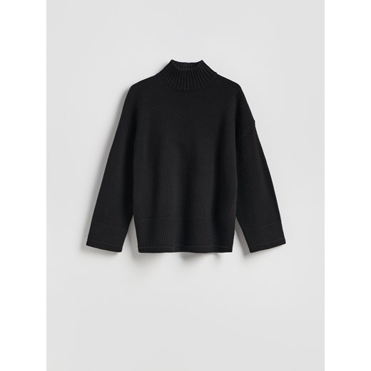 Reserved - Wełniany sweter z golfem - czarny ze sklepu Reserved w kategorii Swetry damskie - zdjęcie 187315146