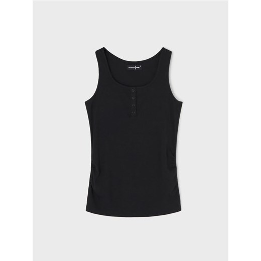 Sinsay - Bawełniana bluzka na ramiączkach - czarny Sinsay XS Sinsay