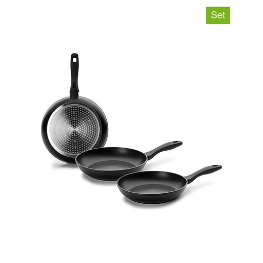 Ibili Patelnie (3 szt.) "Chef Style" w kolorze czarnym - id: 17223678 - marki Ibili - 187317218 Ibili Patelnie (3 szt.) "Chef Style" w kolorze czarnym ze sklepu Limango Polska w kategorii Garnki - zdjęcie 187317218