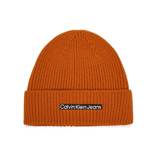 Czapka Calvin Klein Jeans Institutional K50K509895 Pomarańczowy ze sklepu eobuwie.pl w kategorii Czapki zimowe męskie - zdjęcie 187317319
