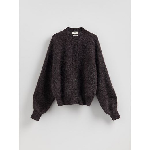 Reserved - Kardigan z moherem - ciemnoszary ze sklepu Reserved w kategorii Swetry damskie - zdjęcie 187318266