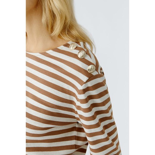 Oui Koszulka w kolorze karmelowo-kremowym 44 okazja Limango Polska