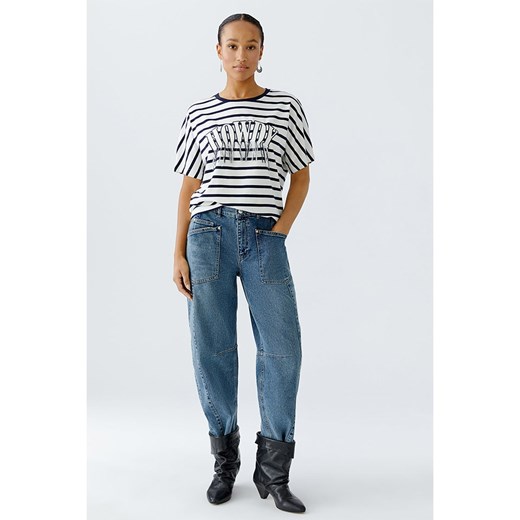 Oui Koszulka w kolorze biało-niebieskim ze sklepu Limango Polska w kategorii Bluzki damskie - zdjęcie 187319415