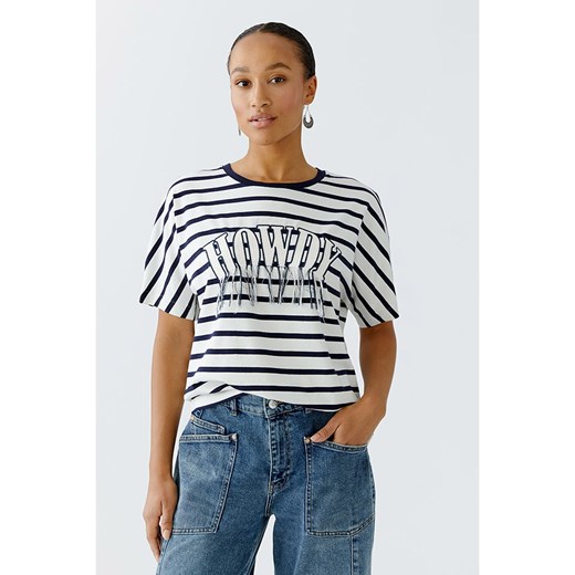 Oui Koszulka w kolorze biało-niebieskim 42 wyprzedaż Limango Polska