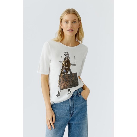 Oui Koszulka w kolorze białym 42 okazyjna cena Limango Polska