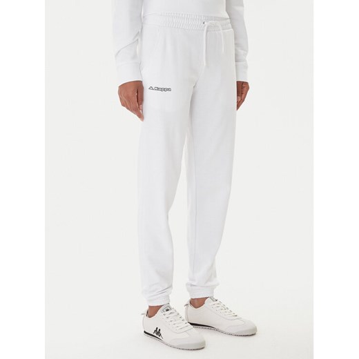 Kappa Spodnie dresowe Festa 331M34W Biały Regular Fit ze sklepu MODIVO w kategorii Spodnie damskie - zdjęcie 187319799