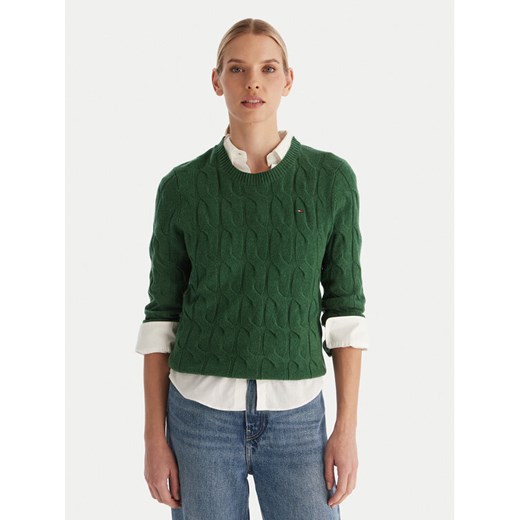 Tommy Hilfiger Sweter WW0WW43586 Zielony Regular Fit ze sklepu MODIVO w kategorii Swetry damskie - zdjęcie 187319816
