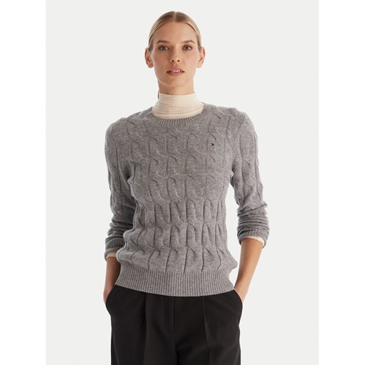 Tommy Hilfiger Sweter WW0WW43586 Szary Regular Fit - id: 0000305376619 - marki Tommy Hilfiger - 187319877 Tommy Hilfiger Sweter WW0WW43586 Szary Regular Fit ze sklepu MODIVO w kategorii Swetry damskie - zdjęcie 187319877