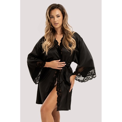 Szlafrok Unikat Emma czarny ze sklepu kontri.pl w kategorii Szlafroki damskie - zdjęcie 187321039