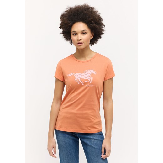DAMSKA KOSZULKA MUSTANG T-shirty LOGO Loa Dusted Clay 1015161 7265 ze sklepu YouNeedit.pl w kategorii Bluzki damskie - zdjęcie 187321439