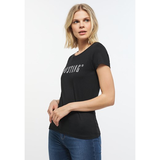 MUSTANG Alina C Tee Logo Damski T-shirt Koszulka Black 1013222 4142 ze sklepu YouNeedit.pl w kategorii Bluzki damskie - zdjęcie 187321878