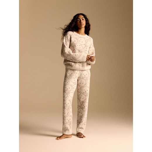 Reserved - Dwuczęściowa piżama w misie - kremowy ze sklepu Reserved w kategorii Piżamy damskie - zdjęcie 187322218