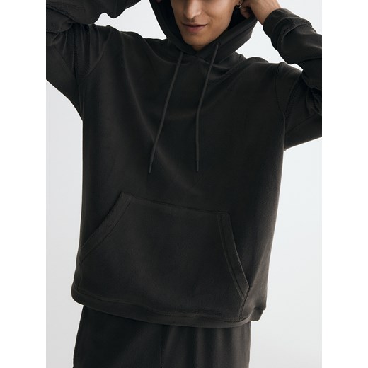 Reserved - Polarowa bluza z kapturem - oliwkowy Reserved L Reserved