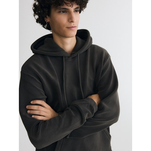 Reserved - Polarowa bluza z kapturem - oliwkowy Reserved S Reserved