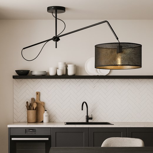 Czarna lampa wisząca z regulowanym ramieniem RIO AŻUR ze sklepu Lysne w kategorii Lampy wiszące - zdjęcie 187322405
