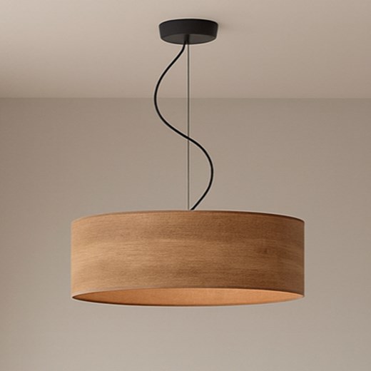 Skandynawska lampa wisząca do salonu nad stół HAJFA ECO fi - 50 cm - kolor orzechowy ze sklepu Lysne w kategorii Lampy wiszące - zdjęcie 187322428