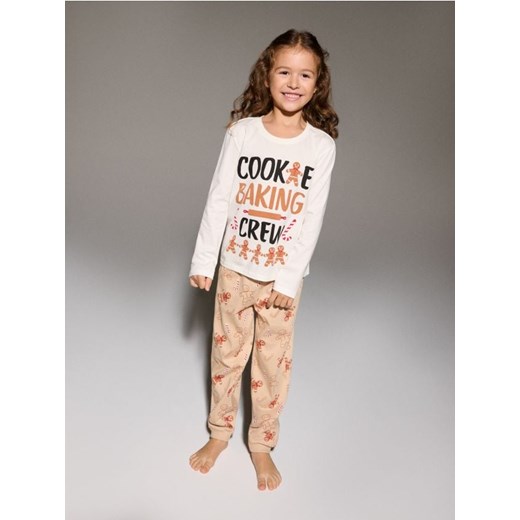 Sinsay - Bawełniana piżama dwuczęściowa z motywem świątecznym - kremowy ze sklepu Sinsay w kategorii Piżamy dziecięce - zdjęcie 187322606