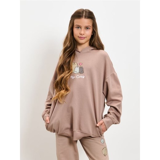 Sinsay - Bluza hoodie Pusheen the Cat - brązowy ze sklepu Sinsay w kategorii Bluzy dziewczęce - zdjęcie 187322608