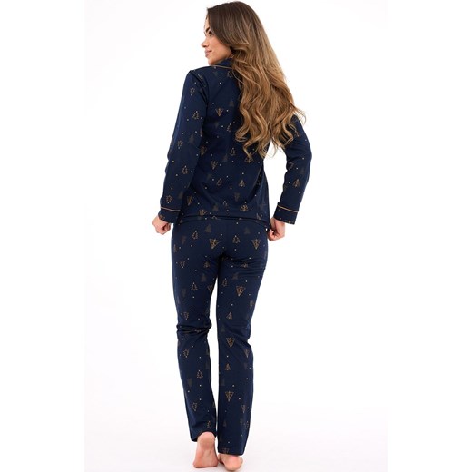 Bawełniana piżama damska Gold 482/447, Kolor granatowy, Rozmiar L, Cornette ze sklepu Primodo w kategorii Piżamy damskie - zdjęcie 187322705