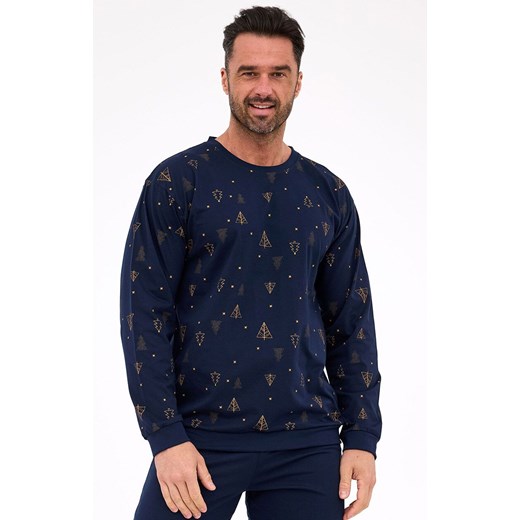 Długa piżama męska w choinki Night 3 457/299, Kolor granatowy, Rozmiar L, Cornette ze sklepu Primodo w kategorii Piżamy męskie - zdjęcie 187322709
