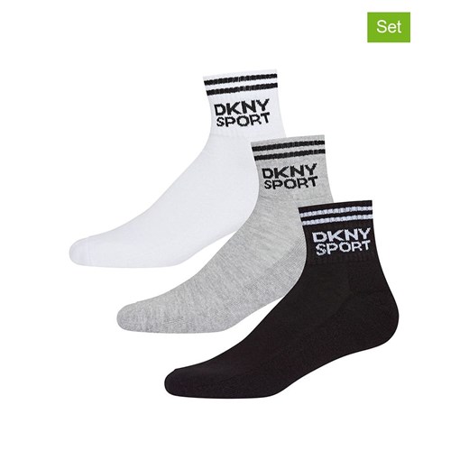 DKNY Skarpety (3 pary) w kolorze biało-czarno-szarym 40-45 Limango Polska promocja