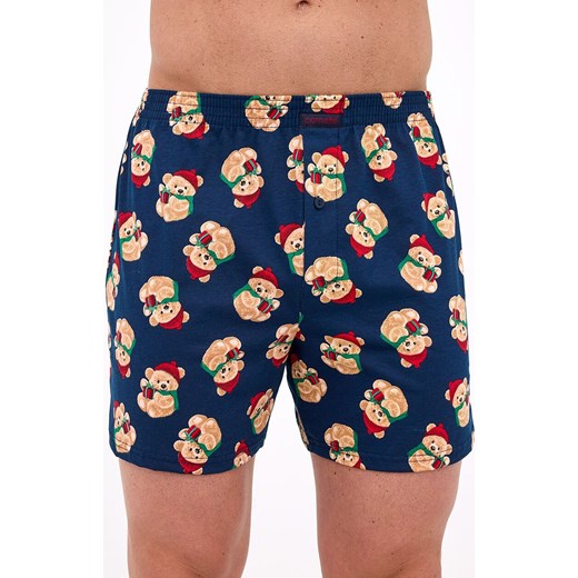 Bawełniane bokserki męskie plus size Bears 2 016/24, Kolor granatowy-wzór, Rozmiar 3XL, Cornette ze sklepu Intymna w kategorii Majtki męskie - zdjęcie 187323906