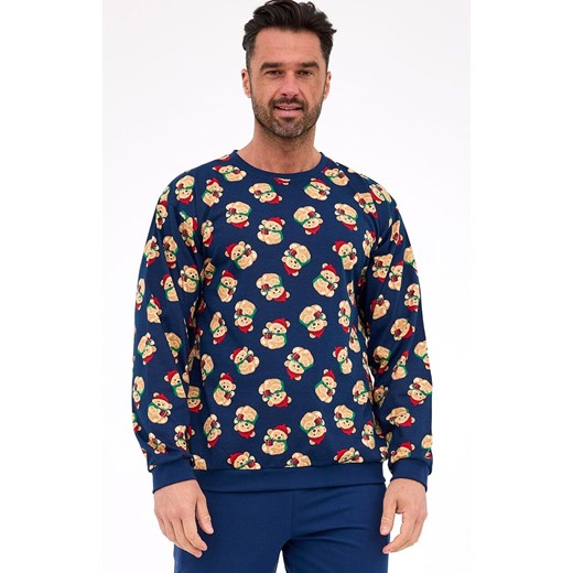 Bawełniana piżama męska plus size Teddy 6 457/293, Kolor granatowy-wzór, Rozmiar 3XL, Cornette ze sklepu Intymna w kategorii Piżamy męskie - zdjęcie 187323925