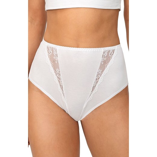 Donna bawełniane figi damskie z wysokim stanem pełne białe 238, Kolor biały, Rozmiar S, Donna ze sklepu Intymna w kategorii Majtki damskie - zdjęcie 187323986