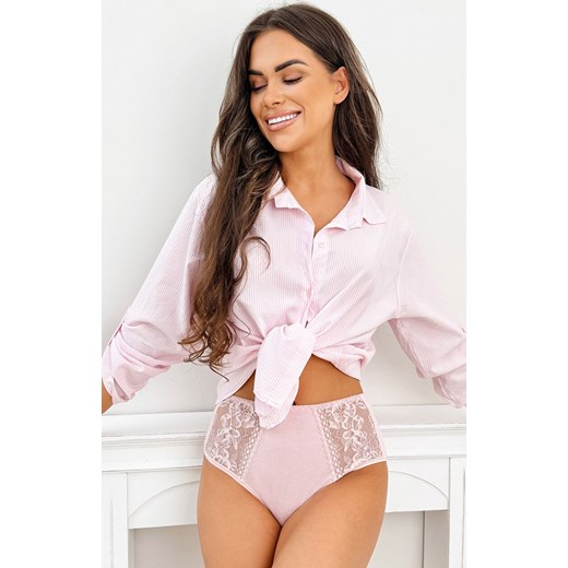 Donna figi damskie pełne z wysokim stanem pudrowy róż 239, Kolor róż pudrowy, Rozmiar S, Donna ze sklepu Intymna w kategorii Majtki damskie - zdjęcie 187323996