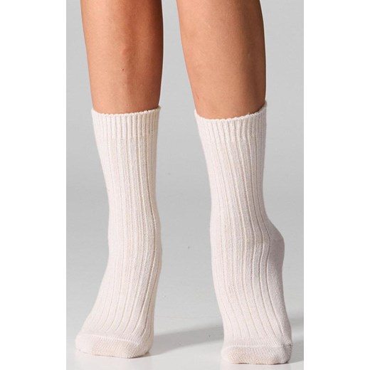 Skarpetki damskie z wełną merynosów i kaszmirem mleczne SCM26, Kolor mleczny, Rozmiar 36-40, LEGS ze sklepu Intymna w kategorii Skarpetki damskie - zdjęcie 187324376