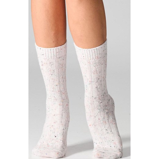 2-pack skarpetki damskie z wełną biało-szare W27 Wool Dots, Kolor biały-szary melanż, Rozmiar 36-41, LEGS ze sklepu Intymna w kategorii Skarpetki damskie - zdjęcie 187324387