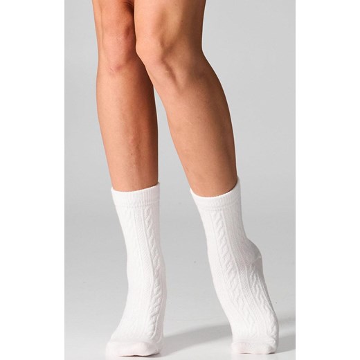 2-pack białe skarpetki damskie z fakturą warkocza WC28 Velvet, Kolor biały, Rozmiar 36-40, LEGS ze sklepu Intymna w kategorii Skarpetki damskie - zdjęcie 187324389