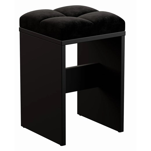 Czarny taboret welurowym siedziskiem  N4-K25 ze sklepu Edinos.pl w kategorii Komody - zdjęcie 187324725
