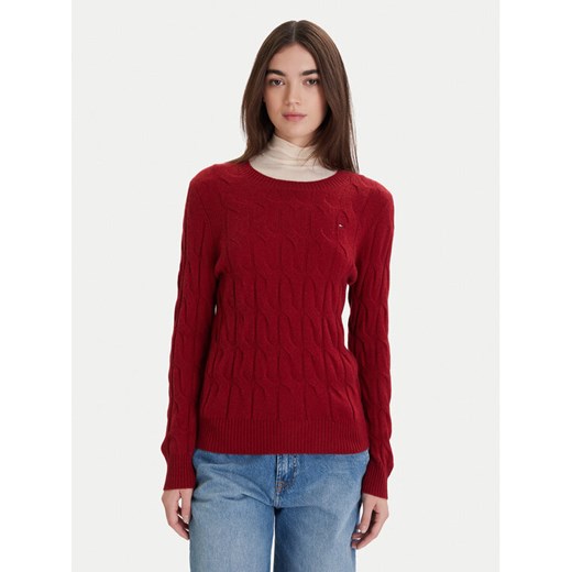 Tommy Hilfiger Sweter WW0WW43586 Czerwony Regular Fit ze sklepu MODIVO w kategorii Swetry damskie - zdjęcie 187325035