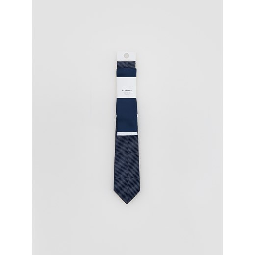 Reserved - Krawat z poszetką - granatowy ze sklepu Reserved w kategorii Krawaty - zdjęcie 187325637