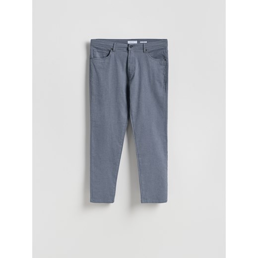 Reserved - Bawełniane spodnie slim fit - granatowy ze sklepu Reserved w kategorii Spodnie męskie - zdjęcie 187327315