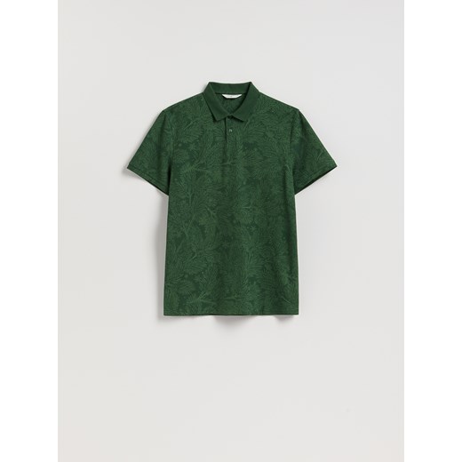 Reserved - Koszulka polo ze świątecznym wzorem - morski ze sklepu Reserved w kategorii T-shirty męskie - zdjęcie 187327327
