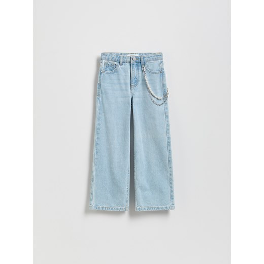 Reserved - Jeansy straight z łańcuszkiem - niebieski ze sklepu Reserved w kategorii Spodnie dziewczęce - zdjęcie 187327357