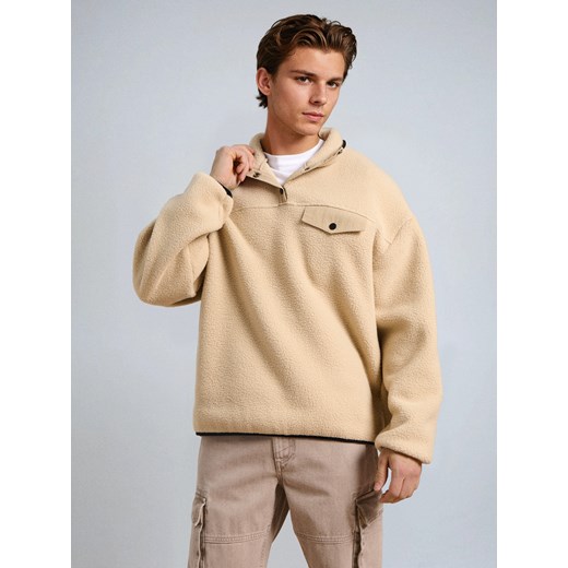 Sinsay - Bluza crewneck - beżowy Sinsay L Sinsay