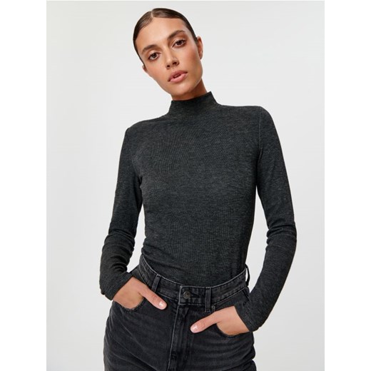 Sinsay - Bluzka ze stójką - szary ze sklepu Sinsay w kategorii Bluzki damskie - zdjęcie 187327678
