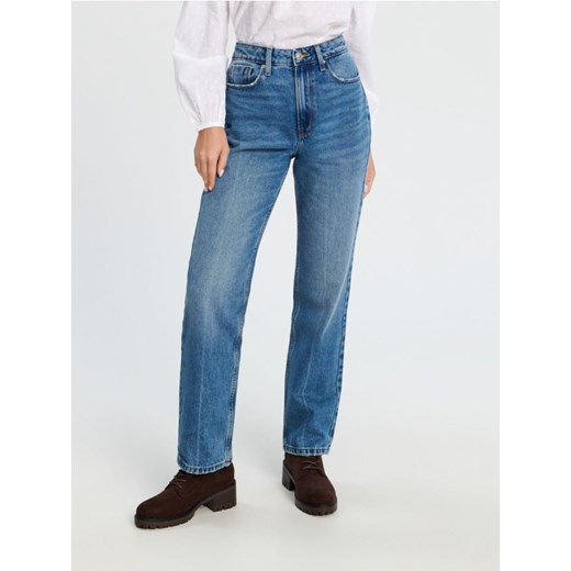 Sinsay - Jeansy straight - niebieski ze sklepu Sinsay w kategorii Jeansy damskie - zdjęcie 187327699