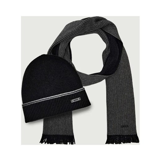 BOSS BLACK Szal + czapka Hernesto_SET | z dodatkiem wełny ze sklepu Gomez Fashion Store w kategorii Czapki zimowe męskie - zdjęcie 187327988