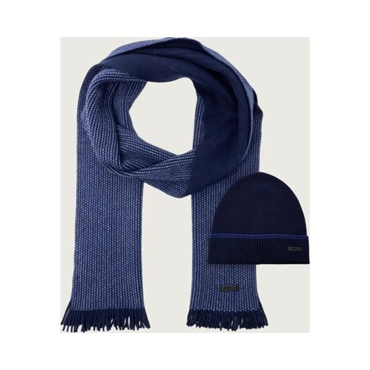 BOSS BLACK Szal + czapka Hernesto_SET | z dodatkiem wełny ze sklepu Gomez Fashion Store w kategorii Czapki zimowe męskie - zdjęcie 187327989