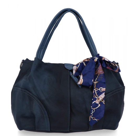 Uniwersalna Torebka Damska Shopper Bag firmy Herisson 15B6038 Granatowa/Jasno Herisson One Size okazyjna cena PaniTorbalska