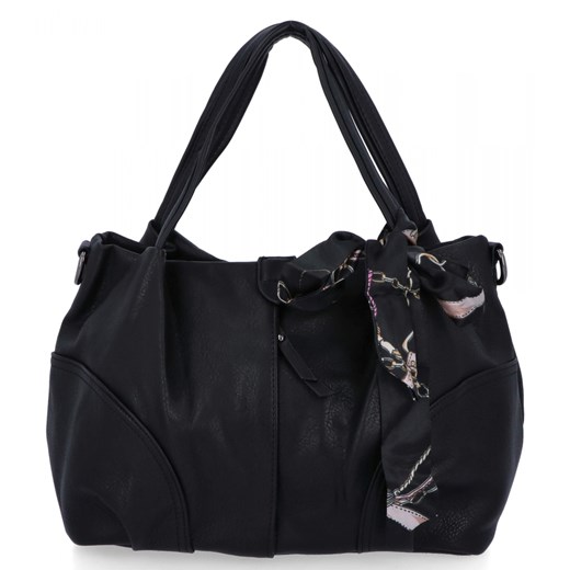 Uniwersalna Torebka Damska Shopper Bag firmy Herisson 15B6038 Czarna ze sklepu PaniTorbalska w kategorii Torby Shopper bag - zdjęcie 187328625