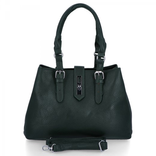 Elegacka Torebka Damska 3 Komory firmy Herisson 22R527 Butelkowa Zieleń ze sklepu PaniTorbalska w kategorii Kuferki - zdjęcie 187328666